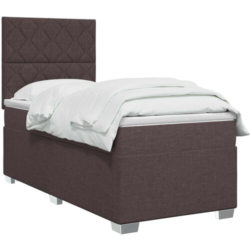  Boxspring krevet s madracem Tamno smeđa 90 x 200 cm Tkanina Slike