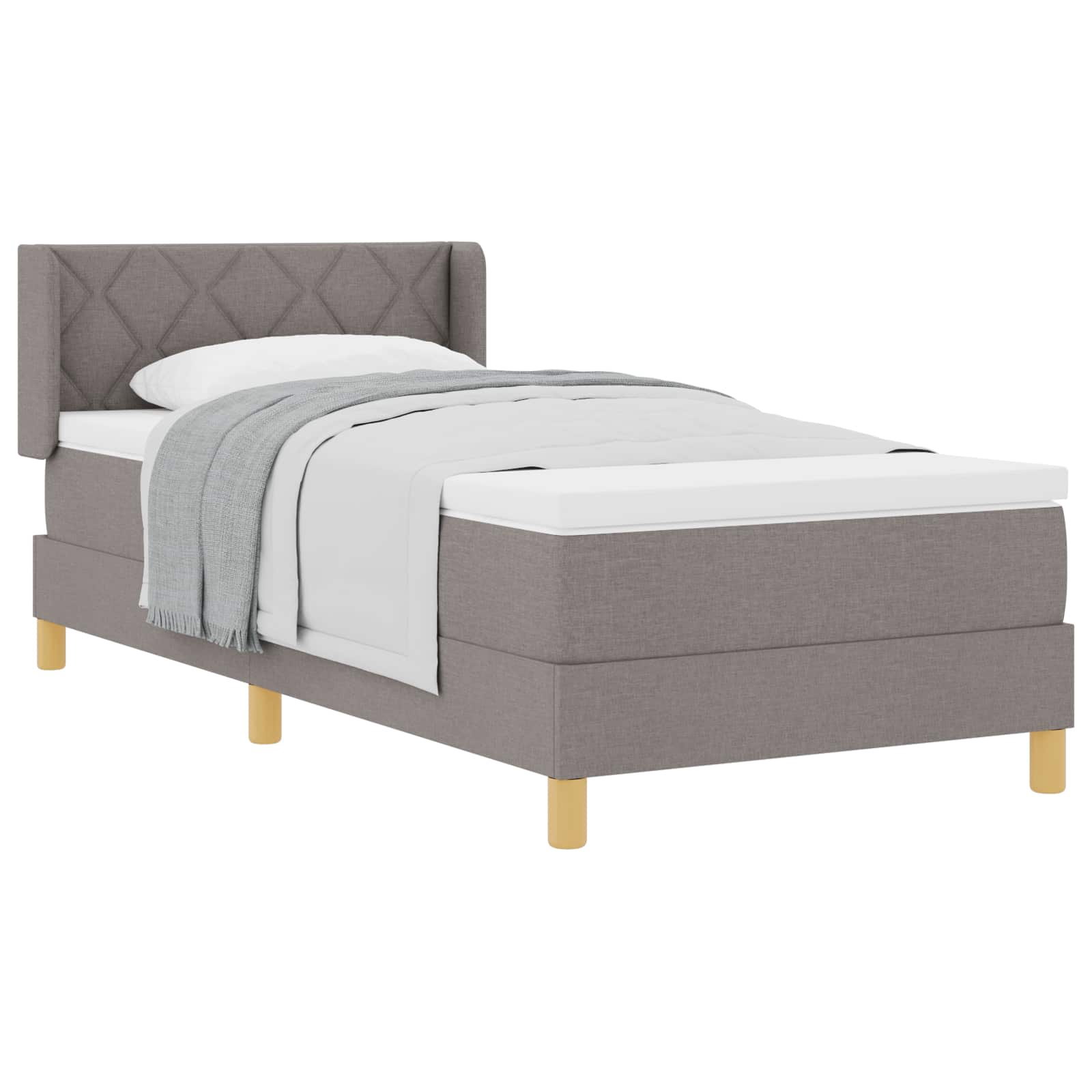 vidaXL Postelja z vzmetnico z vzmetnico Taupe 190 x 90 cm Poliester, (5000125862) Cene