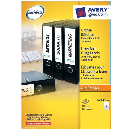 Avery Zweckform Etikete za ozke registratorje 192 x 34 mm 1/100 Cene