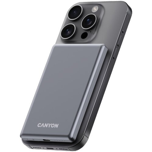 Canyon power bank OnPower 505 slim Magsafe 5000 mAh PD20W Dark Grey ( CNS-CPB505DG ) Cene