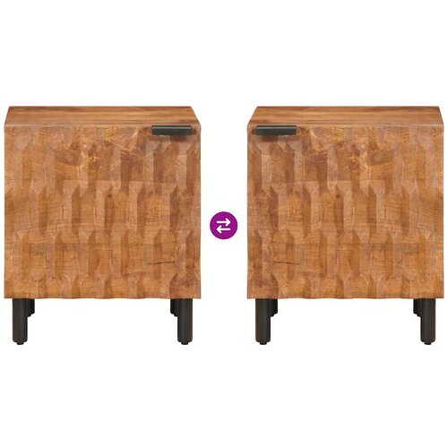  Noćni ormar 2 pcs Smeđa 40 x 33 x 46 cm Čvrsto drvo manga Slike