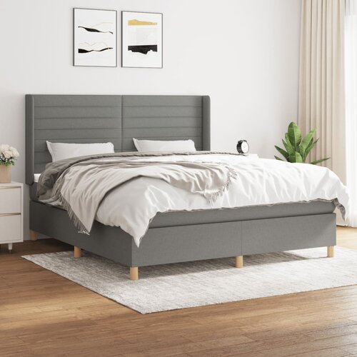  The Living Store Box spring postelja z vzmetnico temno siva 160x200 cm blago - Box Spring Postelja, (21499436) Slike