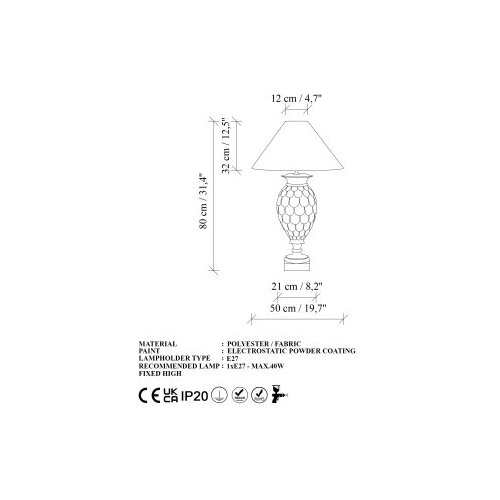 Opviq ELEGANZE-5301 brownblack table lamp Slike