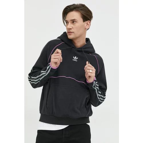Adidas Bluza moška, črna barva, s kapuco
