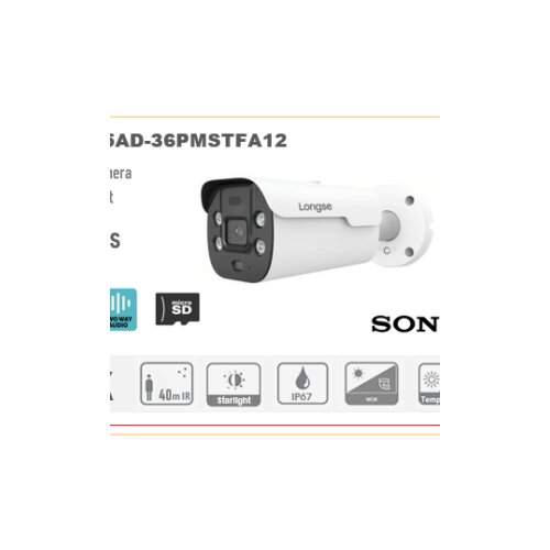 Full Color IP Bullet kamera 5MP 2.8mm 40m IR POE MicroSD utor + Dvosmjerni audio MMLCKL5AD-36PMSTFA12 Slike