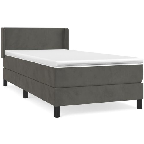 VidaXL Box spring postelja z vzmetnico temno siva 80x200 cm žamet, (20726086) Slike