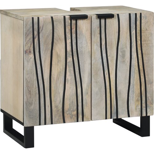 VidaXL Omarica za umivalnik s polico Rjava, Črna 62 x 33 x 58 cm Slike