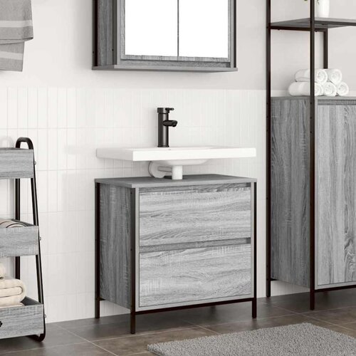 vidaXL Kopalniška omarica s predali siva sonoma 60x34,5x60 cm Cene