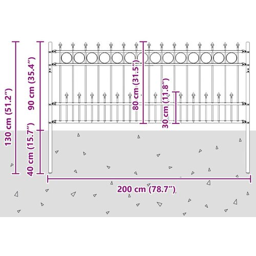 Ogradni ring s bodljama Crna 200 x 130 cm Slike