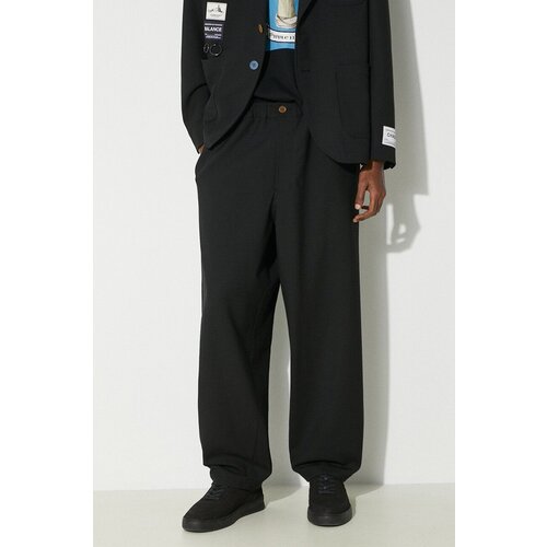Undercover Vunene hlače Pants boja: crna, ravni kroj, UC1D4510 Slike