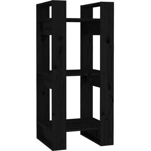 Maison Chic Knjižna omara - Knjižni regal črna 41x35x91 cm trdna borovina, (21726385) Cene