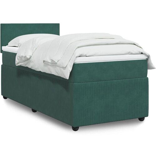 vidaXL Box spring krevet s madracem tamnozeleni 80 x 200 cm baršunasti Cijene