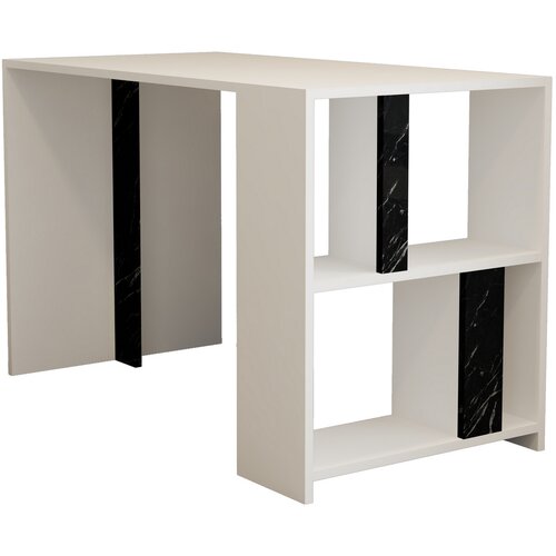 Hanah home Lima - White, Black Marble WhiteBlack Study Desk Cene