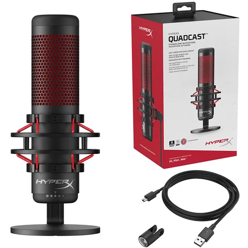 Mikrofon HyperX QuadCast Microphone HX-MICQC-BK 4P5P6AA