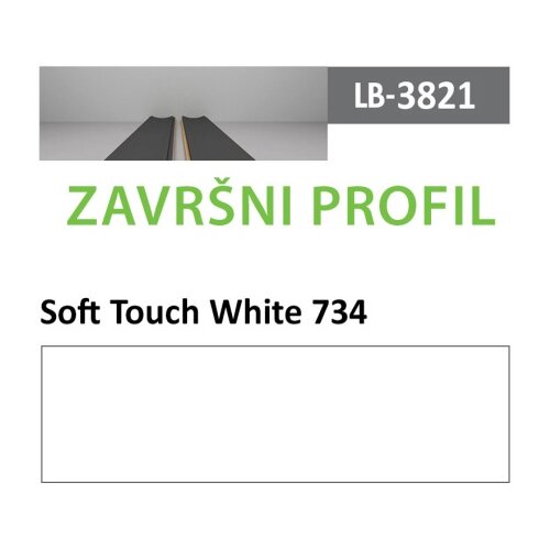 AGT profil Zidni MDF Završni LB-3821-B Soft Touch White (734) 2800x116x18mm ( 026-138 ) Cene