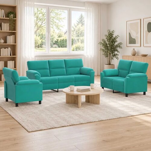 Set sofe 3 pcs Tirkizna Bar&scaron;un - Tirkizna 1-sjedalo + 2-sjedalo (120 cm) + 3-sjedalo Cijene