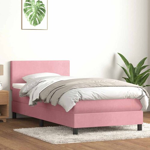 Box Spring krevet s madracem i LED ružičasti 80 x 220 cm bar&scaron;unasti Cijene