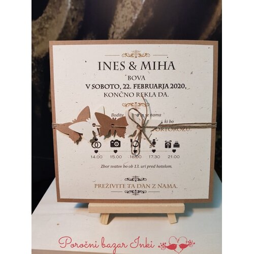  Poročna vabila VINTAGE PORVIN 106 Cene