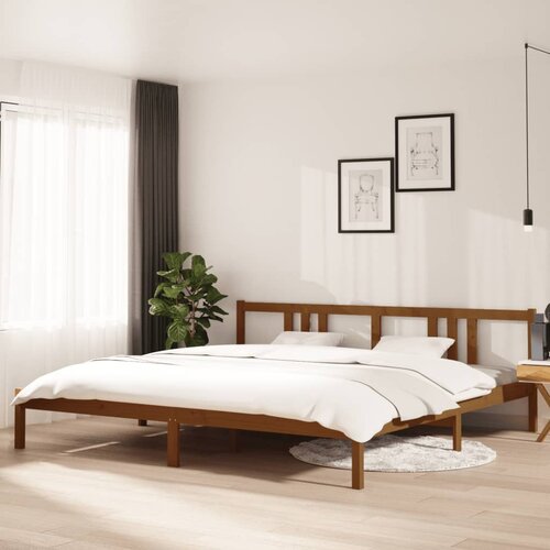 The Living Store Posteljni okvir medeno rjav iz trdnega lesa 200x200 cm - Posteljni Okvir, (21525585) Slike