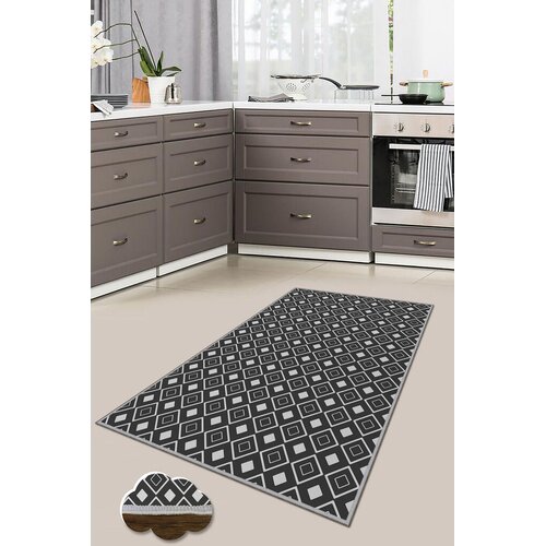 Conceptum Hypnose Tepih Wookece198, 80x300 cm, Crno-bijeli Cene