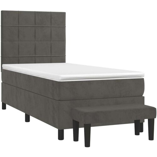 Box spring krevet s madracem tamnosivi 90x190 cm bar&amp;scaron;unasti Slike