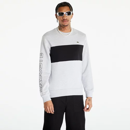 Lacoste Sweater majica siva melange / crna