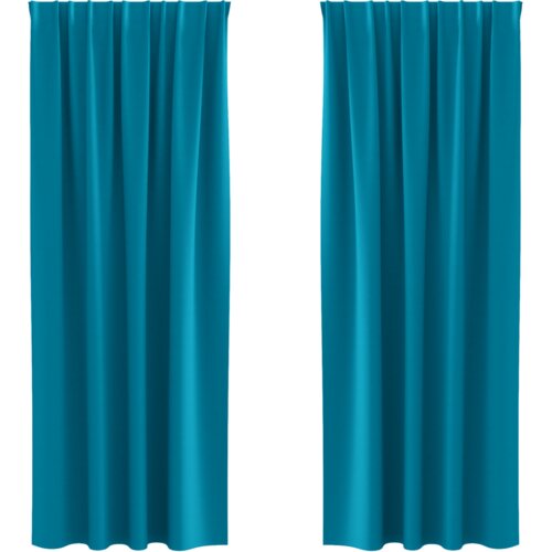 vidaXL Zavese z zavesami 2 pcs Turkizna 245 x 140 cm Poliester Cene