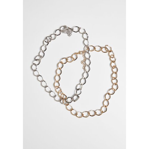 Urban Classics Large Classic Necklace 2-Pack - Gold and Silver Colors Slike