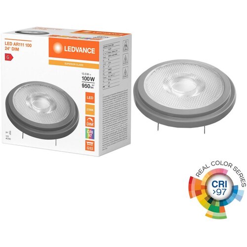  LED prigu&amp;scaron;iva sijalica AR111 G53/13,5W/12V 2700K 24&amp;deg; CRI 97 - Ledvance Slike