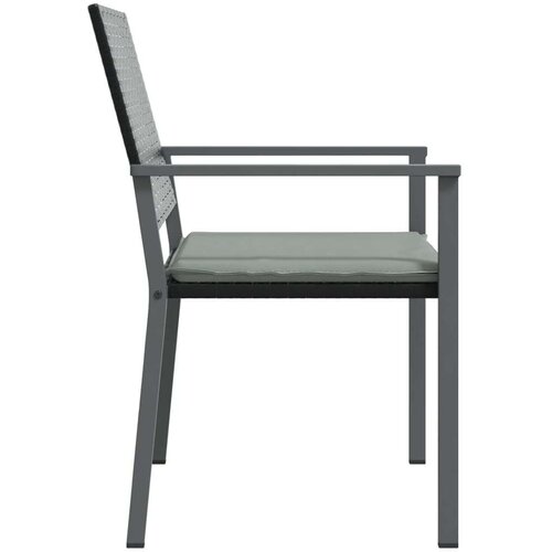  Vrtne stolice s jastucima 2 kom crne 54x62 5x89 cm poliratan Slike