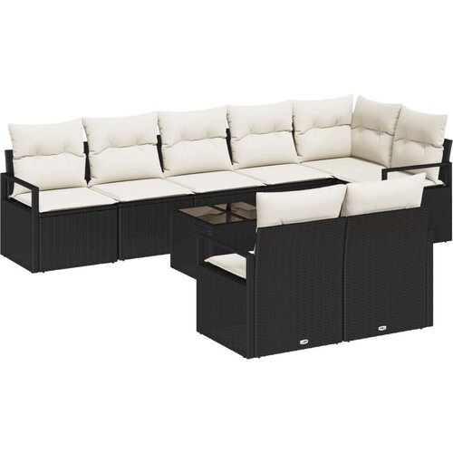  Set kauča za vrt od 8 dijelova s jastučićima smeđi poliratan  kauč za dvoje s jastučićima crni poliratan Cijene