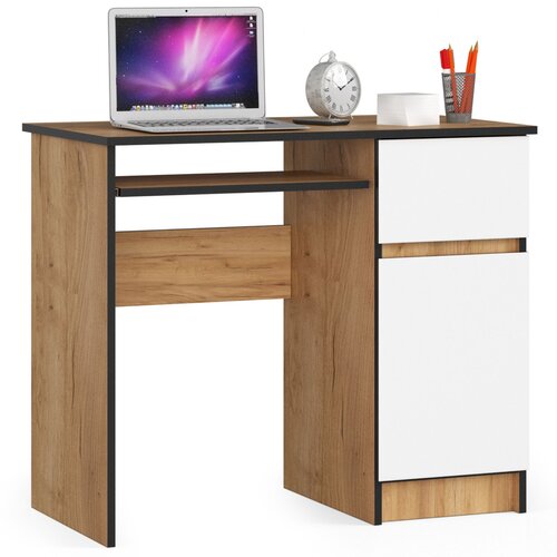 AKORD 90 cm računalniški pisalni miza Pixel desno - Craft hrast-bela, (21702709) Cene