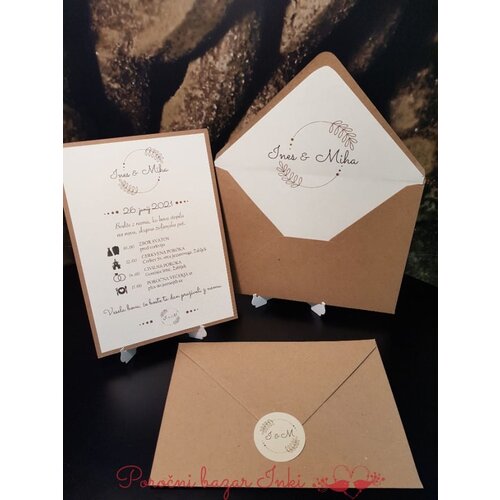  Poročna vabila MINIMALISTIČNA PORMIN 01 Cene