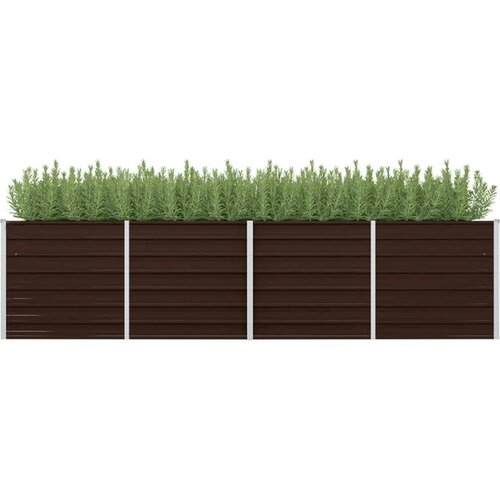  Povi&amp;scaron;ena vrtna gredica smeđa 320 x 80 x 77 cm pocinčani čelik Slike