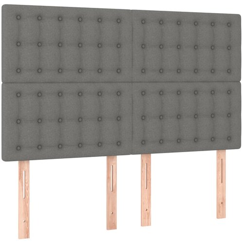 Maison Chic Posteljno vzglavje - Vzglavna omarica 4 kosa temno siv 72x5x78/88 cm blago, (22077818) Cene