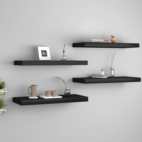 vidaXL Stenske police 4 kosi črne 60x23,5x3,8 cm MDF Cene