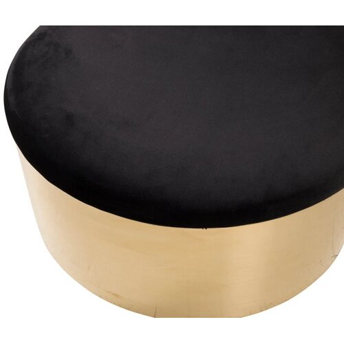Venture Home puf Puff ⌀45 cm, crna sa zlatnim postoljem Slike