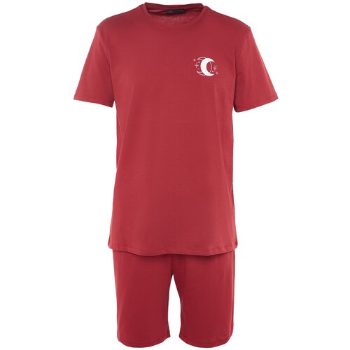 Trendyol Pajama Set - Burgundy - Graphic Slike