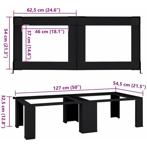  Pedestal za perilicu rublja 2 pcs Crna 127 x 54,5 x 32,5 cm Slike