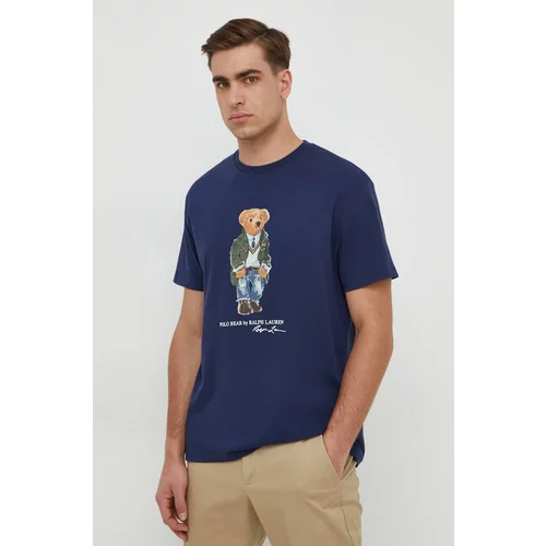 Polo Ralph Lauren Pamučna majica boja: tamno plava, s tiskom