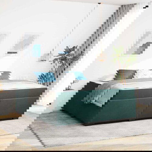 VidaXL Okvir kreveta s madracem Tamnozelena 180 x 200 cm Bar&amp;scaron;un Slike
