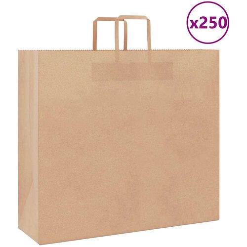  Papirnate vrećice 250 kom s ručkama smeđe 54x15x49 cm Cijene