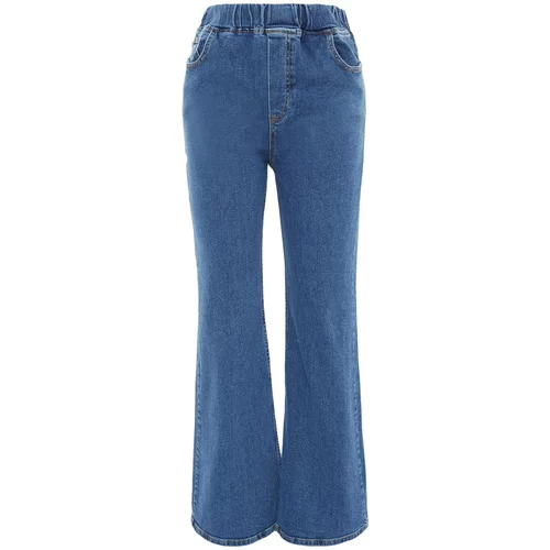 Trendyol Curve Blue Elastic Waist Spanish Leg Jeans