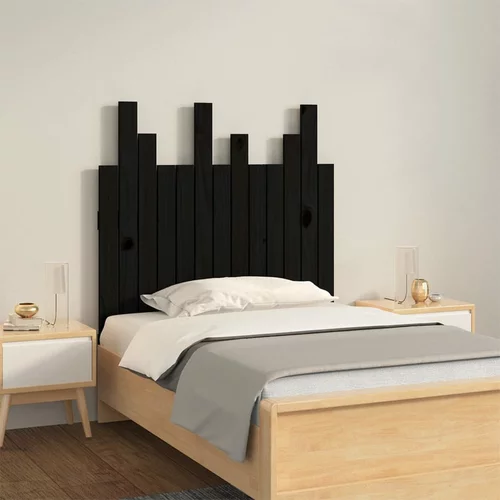  Uzglavlje za krevet Crno 82,5x3x80 cm od masivne borovine