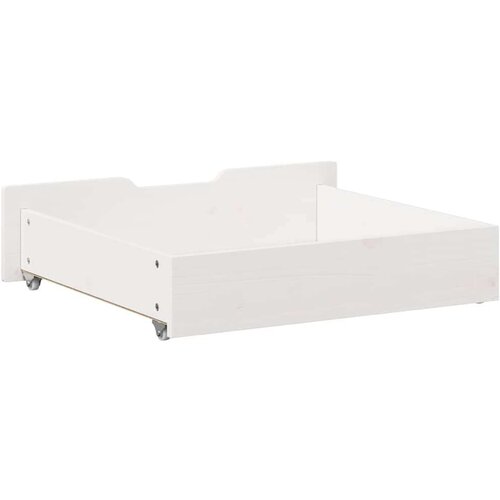 VidaXL Ladice ispod kreveta 2 kom bijele 75x55x16 cm od borovine Slike