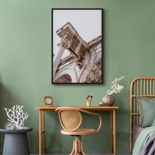  Slika - Temple of Hadrian (1 Part) Vertical 40x60 U crnom drvenom okviru Slike