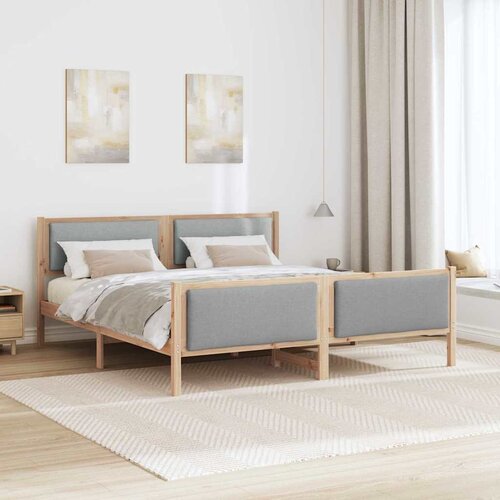  Krevetna konstrukcija Svijetlo siva 180 x 200 cm tkanina Slike