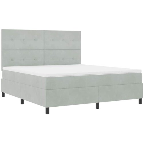  LED Box Spring Krevet Svijetlo siva 180 x 200 cm Bar&amp;scaron;un Svjetlosiva Slike