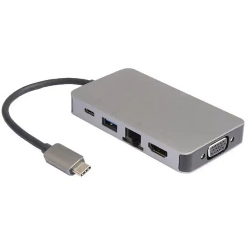 E-green Adapter konverter USB Tip C 3.1 - HDMI/VGA/2xUSB 3.0/RJ45/Tip C Cene