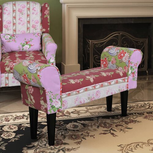 vidaXL Patchwork Klupa s Cvjetnim Uzorkom Cijene